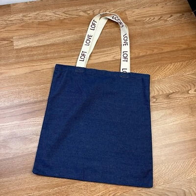 Bolso de Mano Loft Denim de Lona Bolso con Asa de Compras Love Loft NUEVO Foto 1 de 4