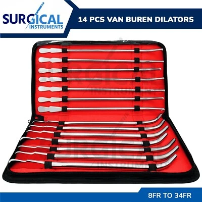 SURGINSTRUMENTS 14 Pcs Van Buren Sound Dilators Set OB/GYN Surgical Instruments German Grade