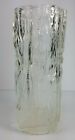 Retro Vintage Mid Century Whitefriars Style Bark Design Glass Flower Vase 8"