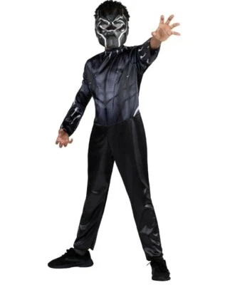 Marvel Disfraz Pantera Negra Niños Mediano Negro Mono Máscara Moldeada Nuevo Foto 1 de 3