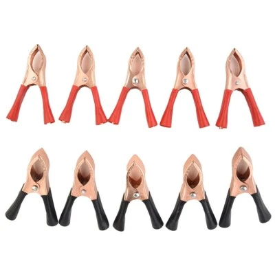 10x Abrazaderas de batería Abrazaderas de cocodrilo Abrazaderas para cargador Coche Camión Cable de carga - Imagen 1 de 4