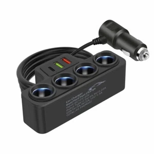 3 Port Car Cigarette Lighter Socket Splitter 4Way 12V Fast Charger Power Adapter - Picture 1 of 8
