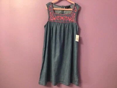 Maxi bordado rosa plisado sin mangas Gap Kids Denim niña talla L (10-11 años) Foto 1 de 4