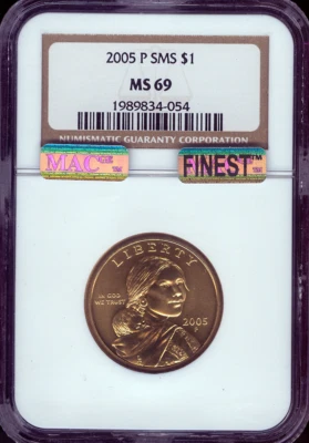 2005-P Sacagawea Native Dollar NGC MS69 SMS MAC FINEST Quality ✔️ - Image 1 of 2