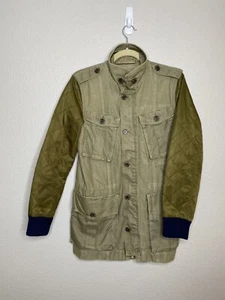 J. CREW Small Utility Jacket Army Green Quilted Sleeves Boyfriend Fatigue Coat - Picture 1 of 7