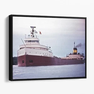 Edmund Fitzgerald Great Lakes Freighter Ships Boats USA Canvas Wall Art Print - Picture 1 of 7