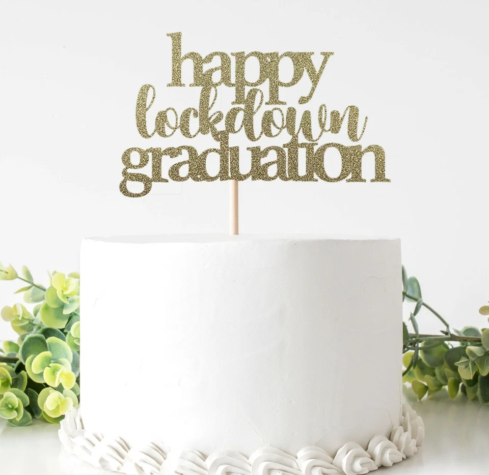 Двусторонний картон Happy Lockdown для выпускного торта - Изображение 1 из 1