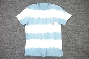 SOVEREIGN CODE KM376 TIE DYED STRIPED LIGHT BLUE MEDIUM TSHIRT MENS DEFECT - Picture 1 of 6