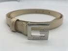 Gucci leather belt, length 84 cm(33.07 inch), cream color free shipping from JP