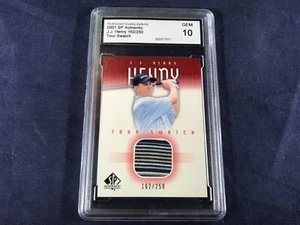 M3-83 GOLF CARD - J.J. HENRY PGA TOUR - 2001 SP AUTHENTIC -TOUR SWATCH -GRADE 10 - Picture 1 of 5