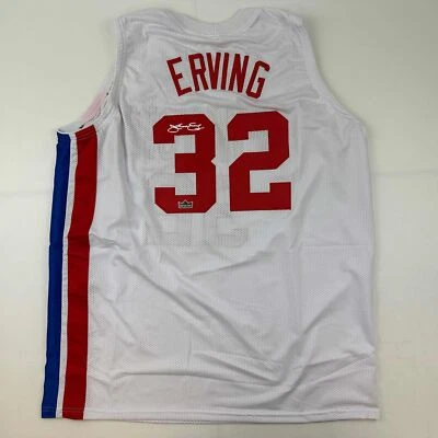 Camiseta deportiva de baloncesto facsímil autografiada Julius Erving Dr. J Nueva York reimpresión XL Foto 1 de 4