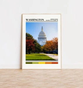 Washington Poster, Washington Print, Washington Art, Washington Travel Poster - Picture 1 of 3