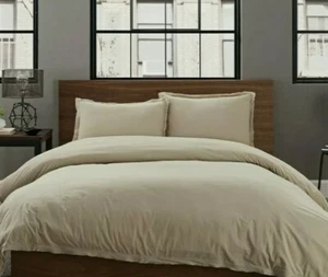 Twin/Twin XL Bettwäscheset Garment Washed 2-teilig in Taupe 100% Baumwolle - Bild 1 von 3