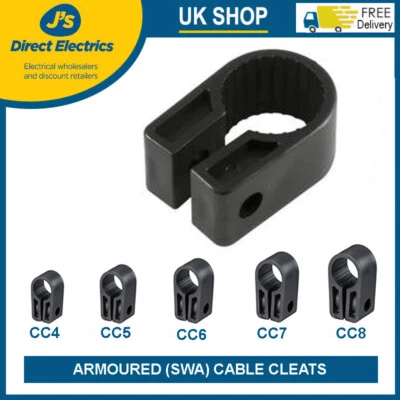SWA Cable Cleats For Armoured Steel Wired Outdoor Cable [Multiple Sizes & QTYs]