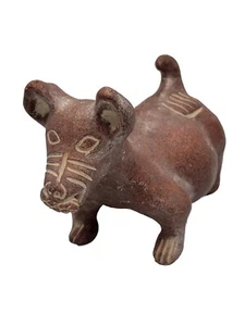 Mexican Handmade Xolotzcuintle Dog Figurine Red Clay Pottery Colima Culture - Picture 1 of 8