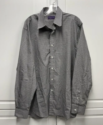 Ralph Lauren Purple Label Black White Check Plaid Button Shirt - Size 17 - READ - Image 1 of 4