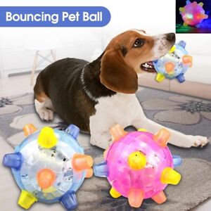 2pcs Pet Dog Vibration Toy Flashing Music Bouncing LED Light Jumping Ball Gift