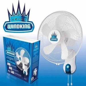 WindKing 16" 3 Velocidades Ventilador de Pared Vertical/Horizontal Figura 8 Oscilación Wind King - Imagen 1 de 1