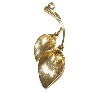 ML593 Bright Gold 39mm Lily Flower Brass Pendant Charm Dangle Component 20pc - Picture 1 of 2