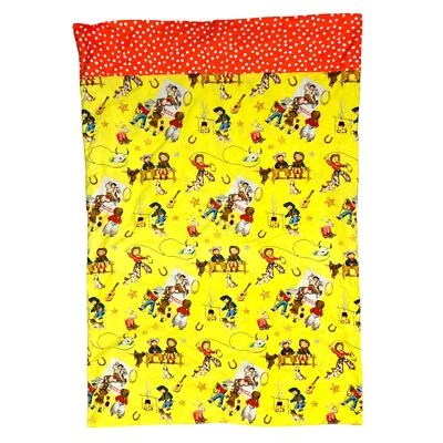 Funda de almohada vintage Western Rodeo vaquero algodón amarillo niños años 80 90 Foto 1 de 4