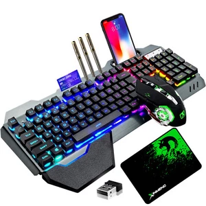 Wireless Gaming Keyboard and Mouse 16 RGB Backlit Rechargeable for PC Laptop PS4 - Picture 1 of 81