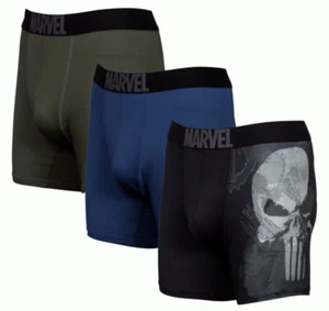 MARVEL The Punisher 3 Pack Performance Boxer Briefs Black Green Blue New Mens M - Picture 1 of 10