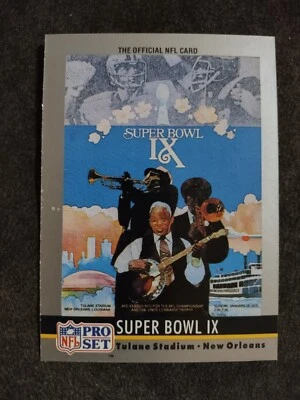 1990 Pro Set Super Bowl Collectibles #9 SUPER BOWL IX Football Card - Image 1 of 2