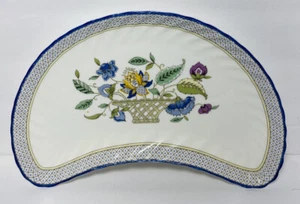 Vintage Minton Haddon Hall Blue  Handled Half Moon Shape  Plate 9”x 5” - Picture 1 of 5