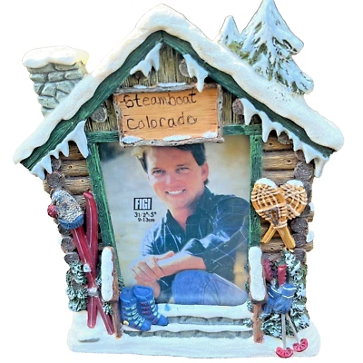 Steamboat Colorado Ski Lodge 1997 Zapatos de esquí 3D Marco de fotos Pintado a mano 1997 Foto 1 de 4