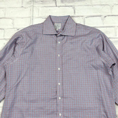 Camisa de vestir de algodón Hackett London para hombre talla 15/38 puños franceses a cuadros pata de gallo Foto 1 de 4