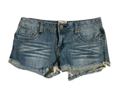 Mudd Denim Shorts Size 7 Raw Hem Cotton Pockets Women's Juniors - Image 1 of 4