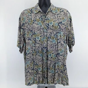 Pierre Cardin Mens Large Shirt Button Up Floral Casual Multicolor Short Sleeve - Picture 1 of 6