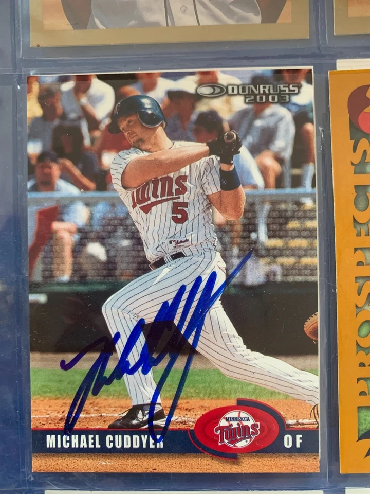 MICHAEL CUDDYER AUTOGRAPHED SIGNED 2003 DONRUSS CARD COA - Image 1 of 1