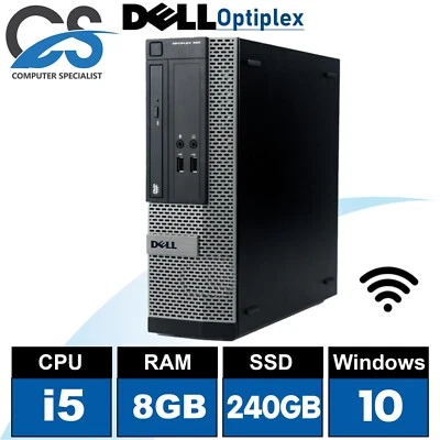 Ufficio PC Dell / HP Desktop Computer Intel Core i5 8GB RAM 240GB SSD Windows 10 - Immagine 1 di 3