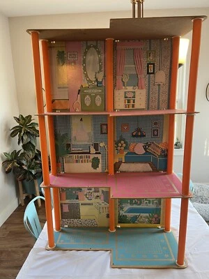 Barbie Mattel 1975 3 1/2 pies de altura casa adosada con caja modelo 7825 incompleta Foto 1 de 4