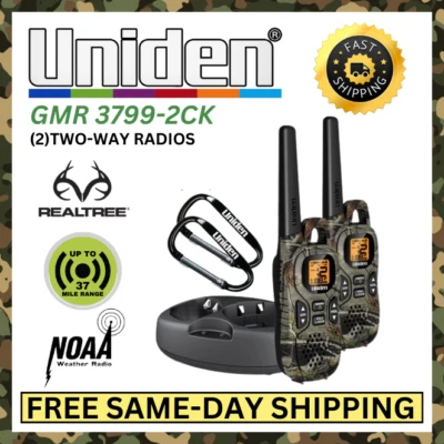 Uniden Long Range Two Way Radios, 22 Channels, NOAA, Includes Charger, Camo - Image 1 of 4