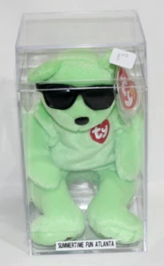 Divertido verano 2006 Atlanta exclusivo 9" Ty Beanie bebé bebés oso verde casi nuevo - Imagen 1 de 2