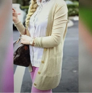 Lily Pulitzer Women's Heidi Casual Metalic Wool Blend Cardigan Sweater size L. - Picture 1 of 11