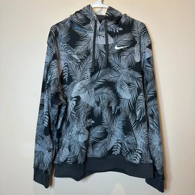 Nike Sportswear Club French Terry Pullover Hoodie Mens Size Large L Gray Black - Image 1 of 4