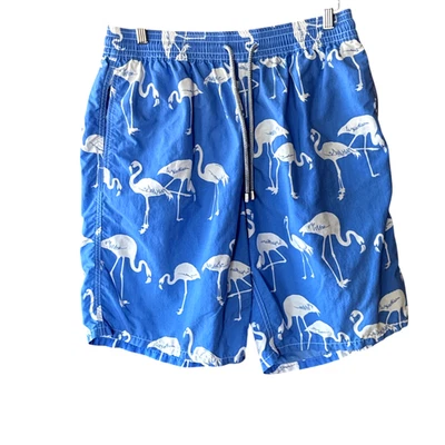 Vilebrequin Board Swimming Trunks Mens XXL Blue Flamingos Mesh Lined Waist 30-32 - Image 1 of 4