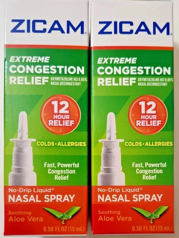 LOTE DE DOS - Spray nasal líquido alivio congestión Zicam Extreme 0,50 oz cada uno Foto 1 de 1