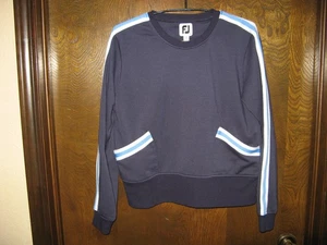Damen Footjoy FJ Pullover dunkelblau mit Streifen Sweatshirt mit Taschen Größe Small - Bild 1 von 4