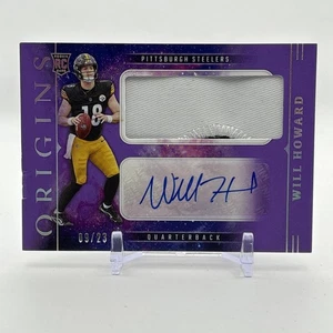 2025 Panini Origins FOTL Will Howard Purple Rookie Patch Auto /23 RPA Steelers - Bild 1 von 4
