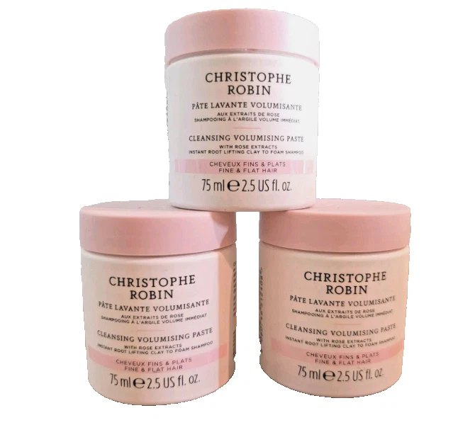 Lot of 3 Christophe Robin CLEANSING VOLUMIZING PASTE w Rose Extracts 2.5 oz 75ml - Image 1 of 1