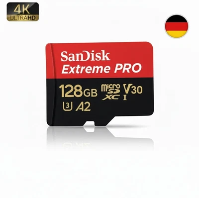 SanDisk Extreme PRO 128GB microSD Karte - Perfekt für 4K Video, Drohne, Switch - Bild 1 von 2