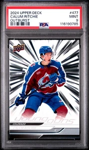 2024-25 Upper Deck Calum Ritchie YoungGuns Outburst #477 Rookie RC PSA 9 - Picture 1 of 2