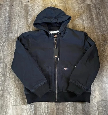 Chaqueta forrada de lana texturizada de lona negra Dickies - para mujer talla grande Foto 1 de 4