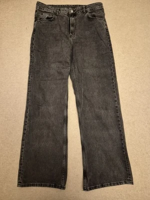 H&M Size 14 Faded Black Wide Leg Jeans - Image 1 of 4