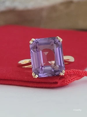 ❤️14k Size 6.25 Beautiful Solid Yellow Gold Purple Amethyst Gemstone Ring! - Изображение 1 из 4