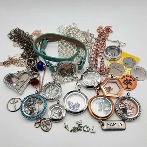 Origami Owl Lot Necklace Bracelet Charm Locket Pieces - Bild 1 von 6